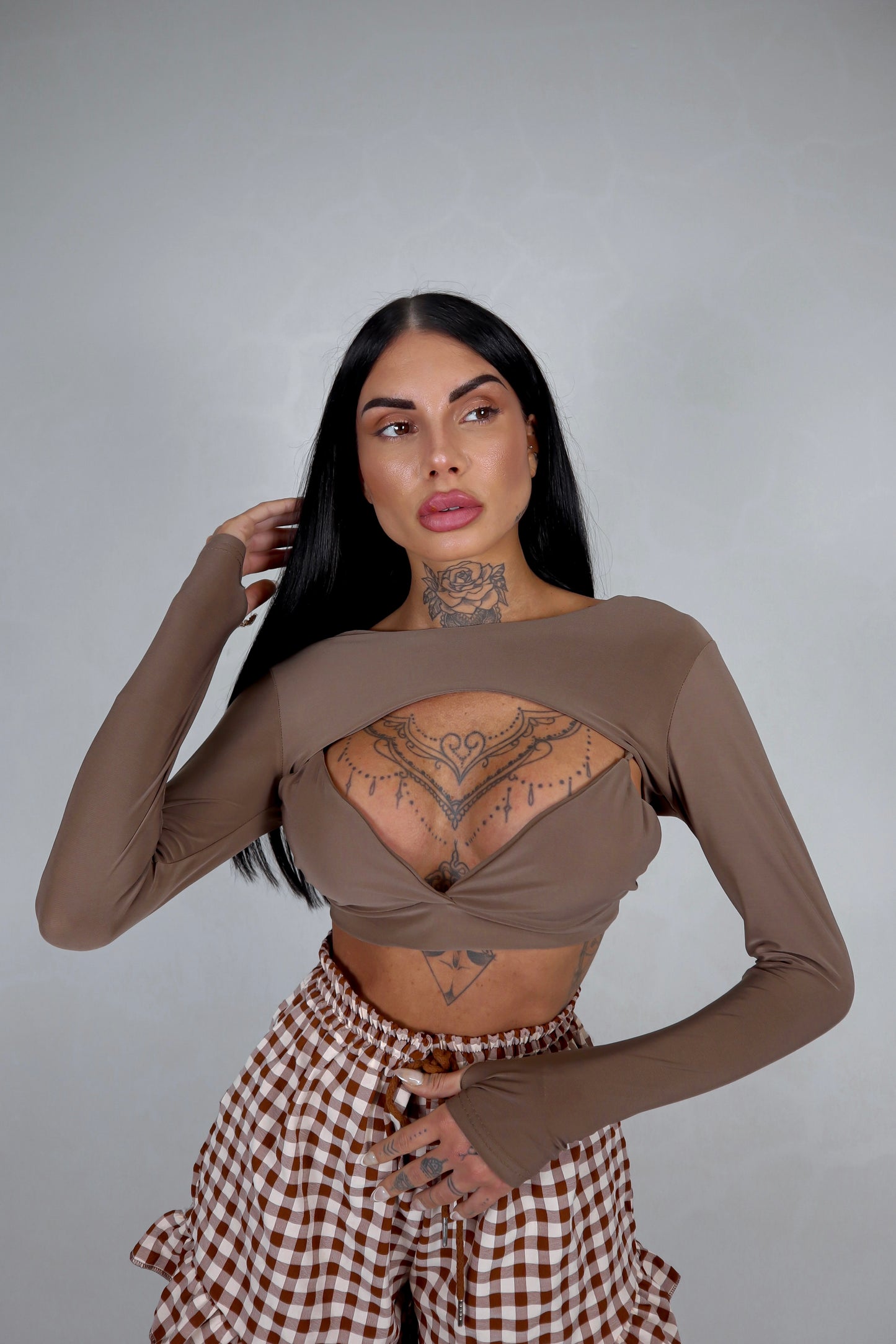Crop Top Slay - Marrone