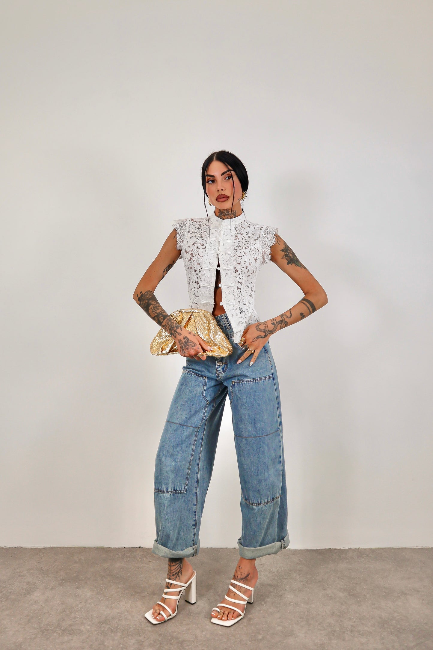 Camicia pizzo Japan - Bianco