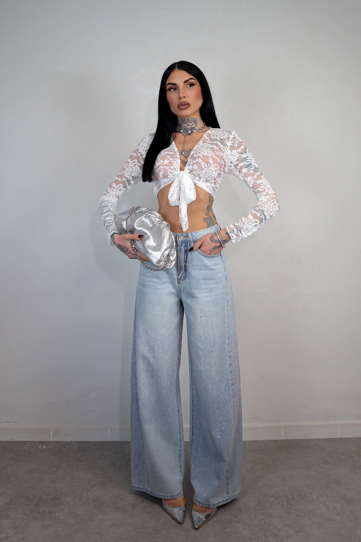 Top Coprispalle Pizzo - Bianco