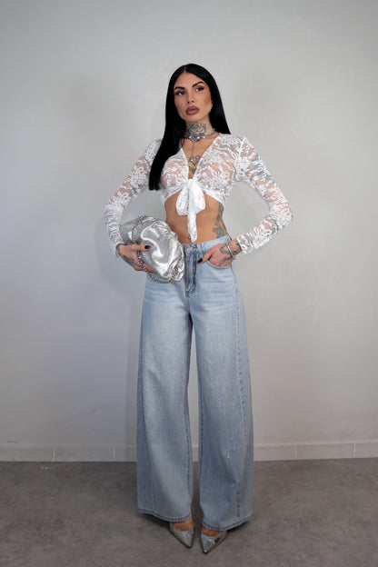Top Coprispalle Pizzo - Bianco
