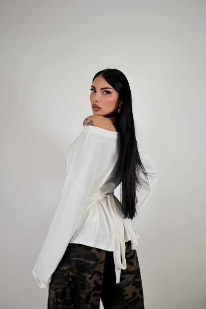 Maglia Long Sleeve Lace - Bianco