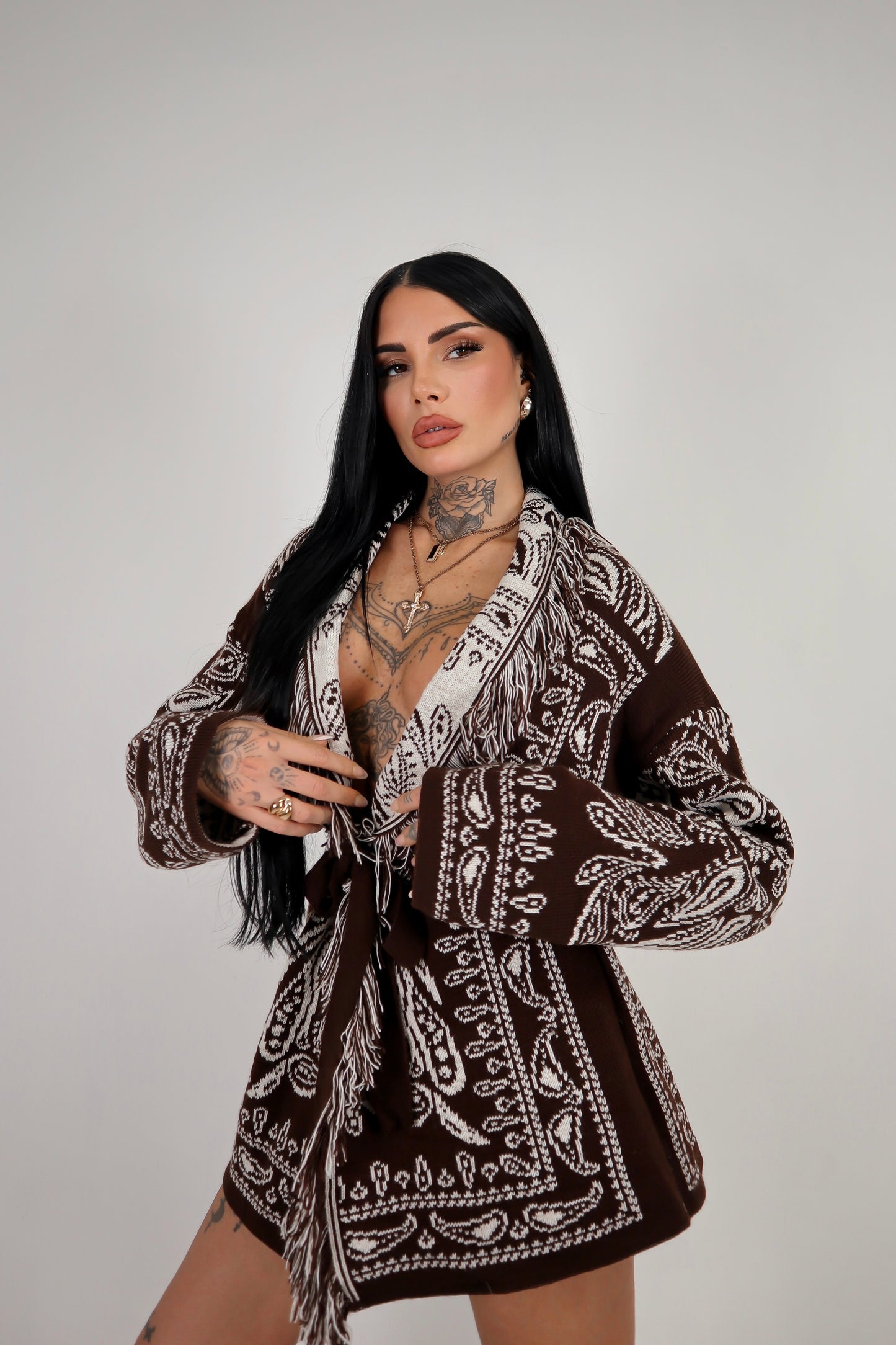 Cardigan Perù - Marrone