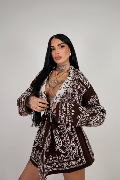 Cardigan Perù - Marrone