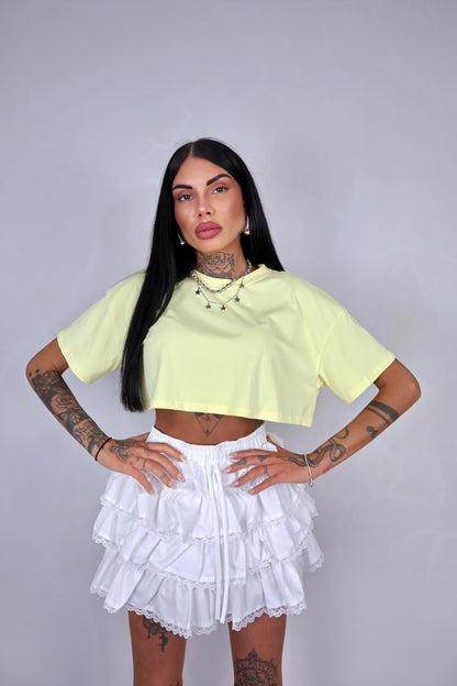 T-Shirt Over Crop - Giallo