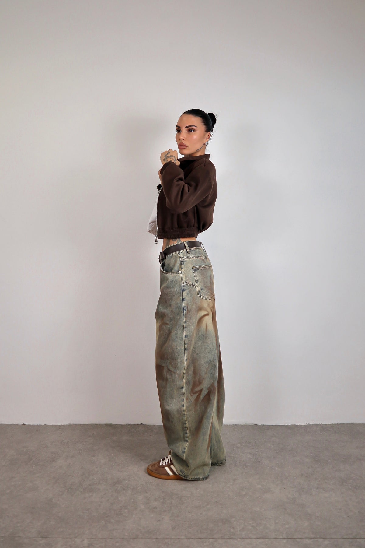 Bomber scamosciato Zahra - Marrone