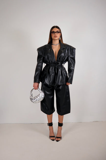 Giacca Ecopelle Alysia - Nero