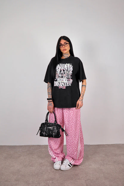 Pantalone Tuta Stripes Balloon - Leopardato Rosa