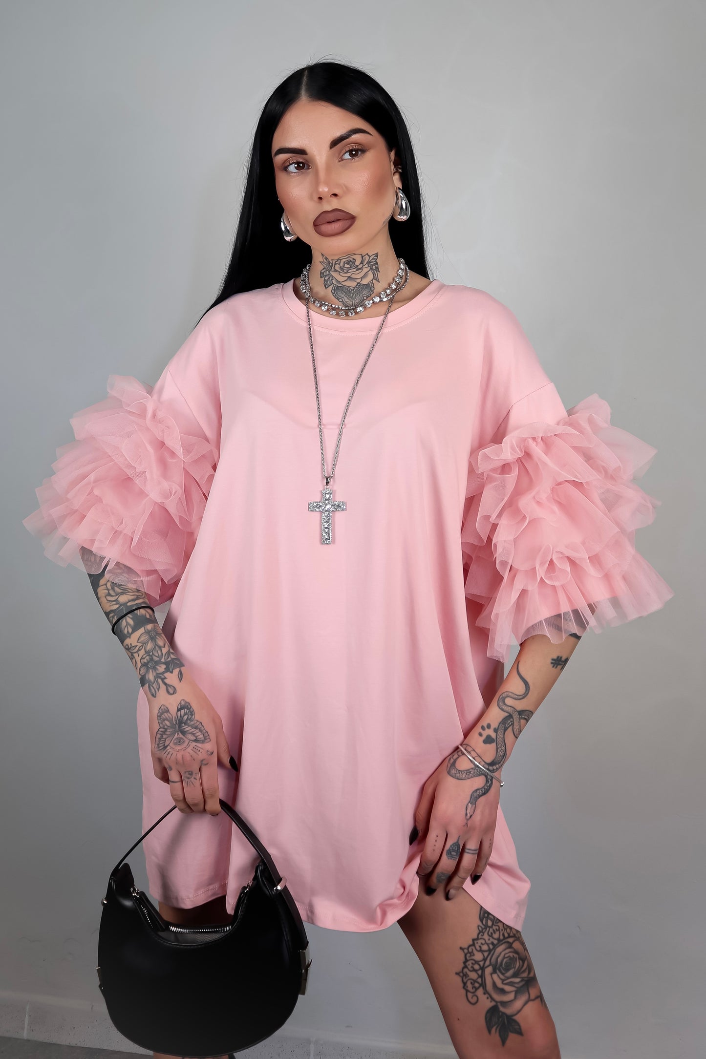 T-Shirt Oversize Fluffy - Rosa