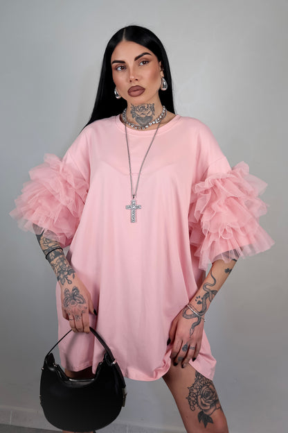 T-Shirt Oversize Fluffy - Rosa