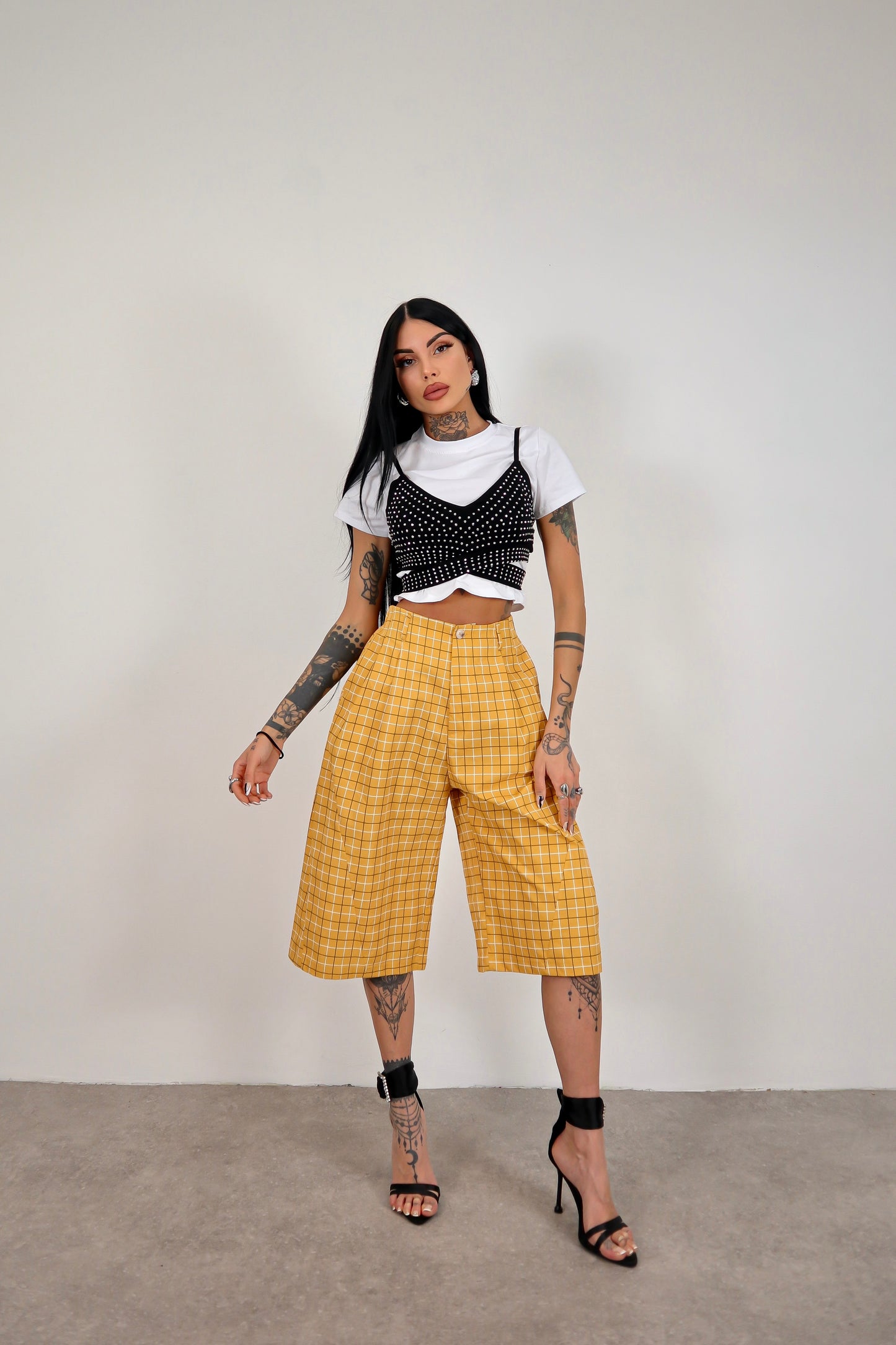 Bermuda tartan Riley - Giallo senape