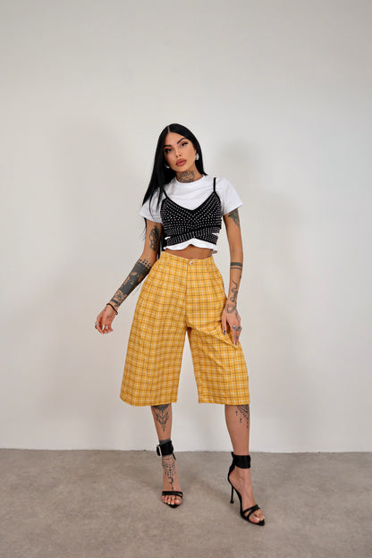 Bermuda tartan Riley - Giallo senape