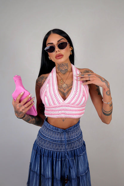 Top Crochet Selly - Baby Pink