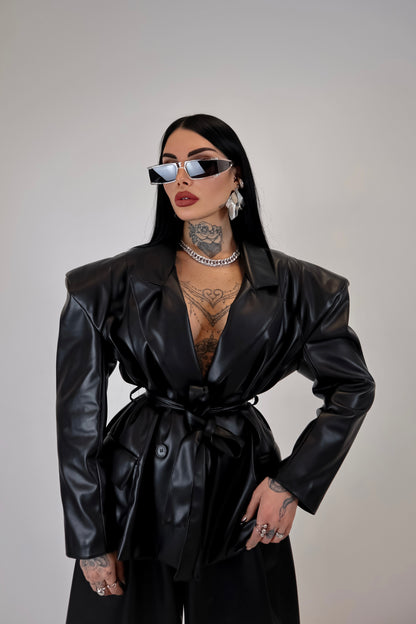 Giacca Ecopelle Alysia - Nero