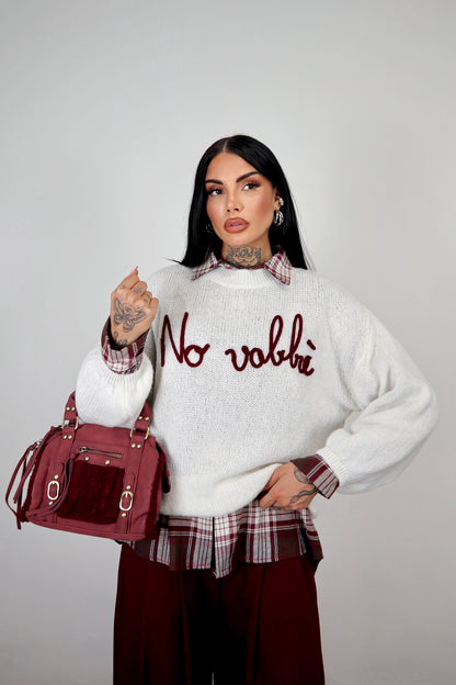Maglione “No vabbè” - Bianco
