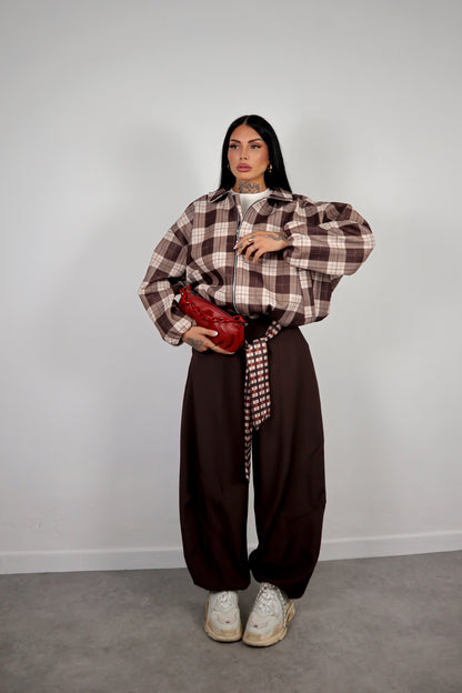 Bomber Tartan - Marrone