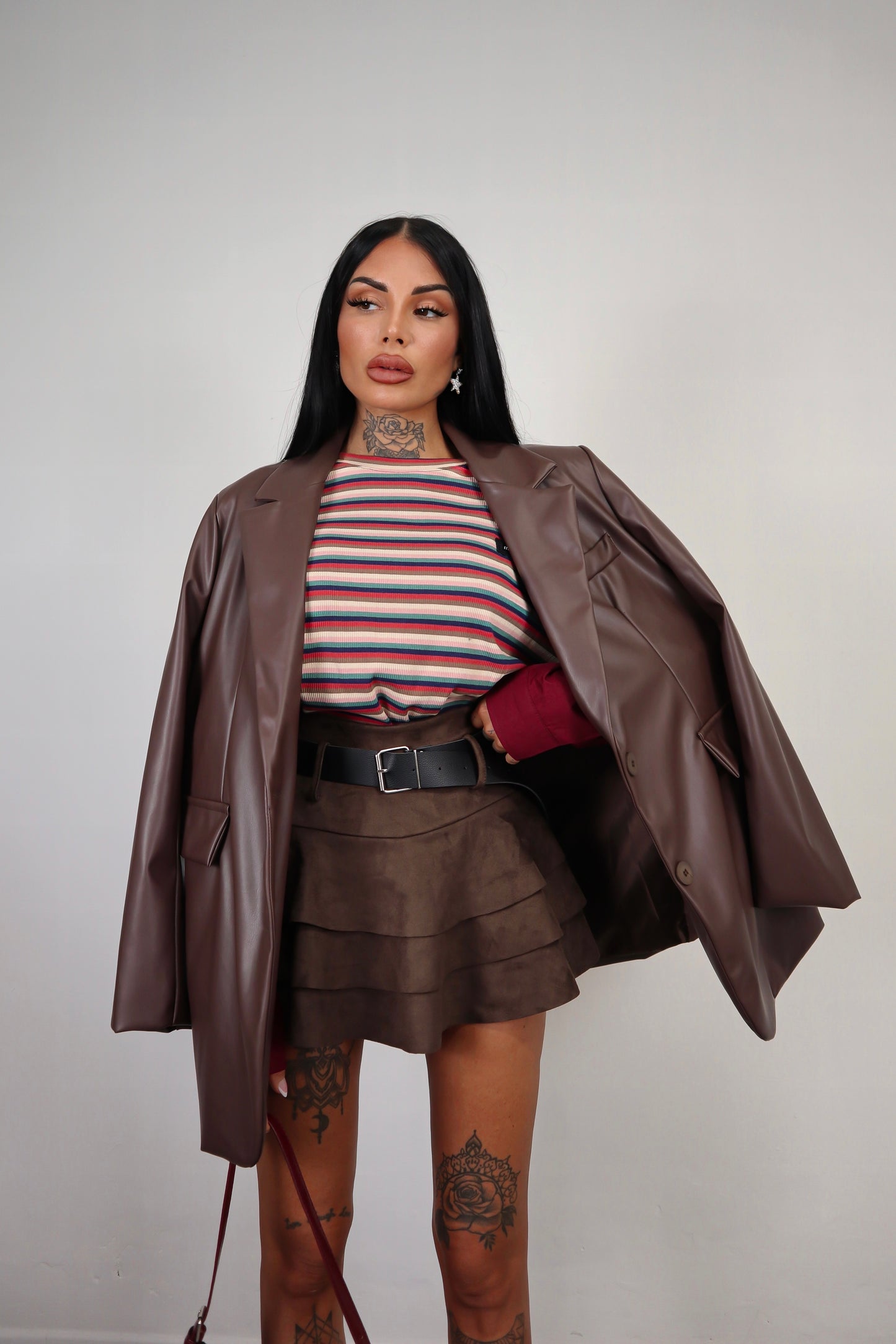 Blazer Ecopelle Over - Marrone