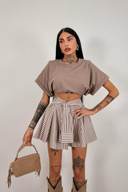 Panta gonna righe Cassidy - Tortora