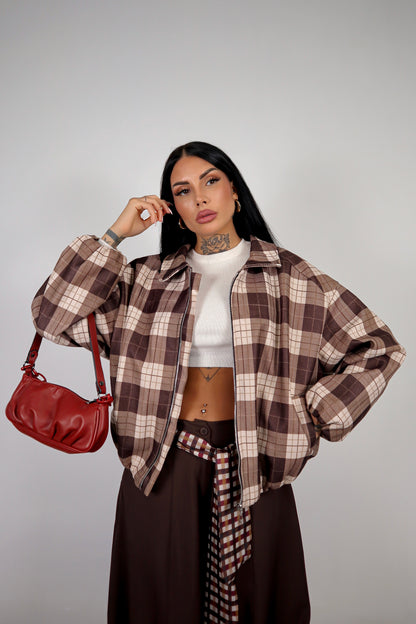 Bomber Tartan - Marrone
