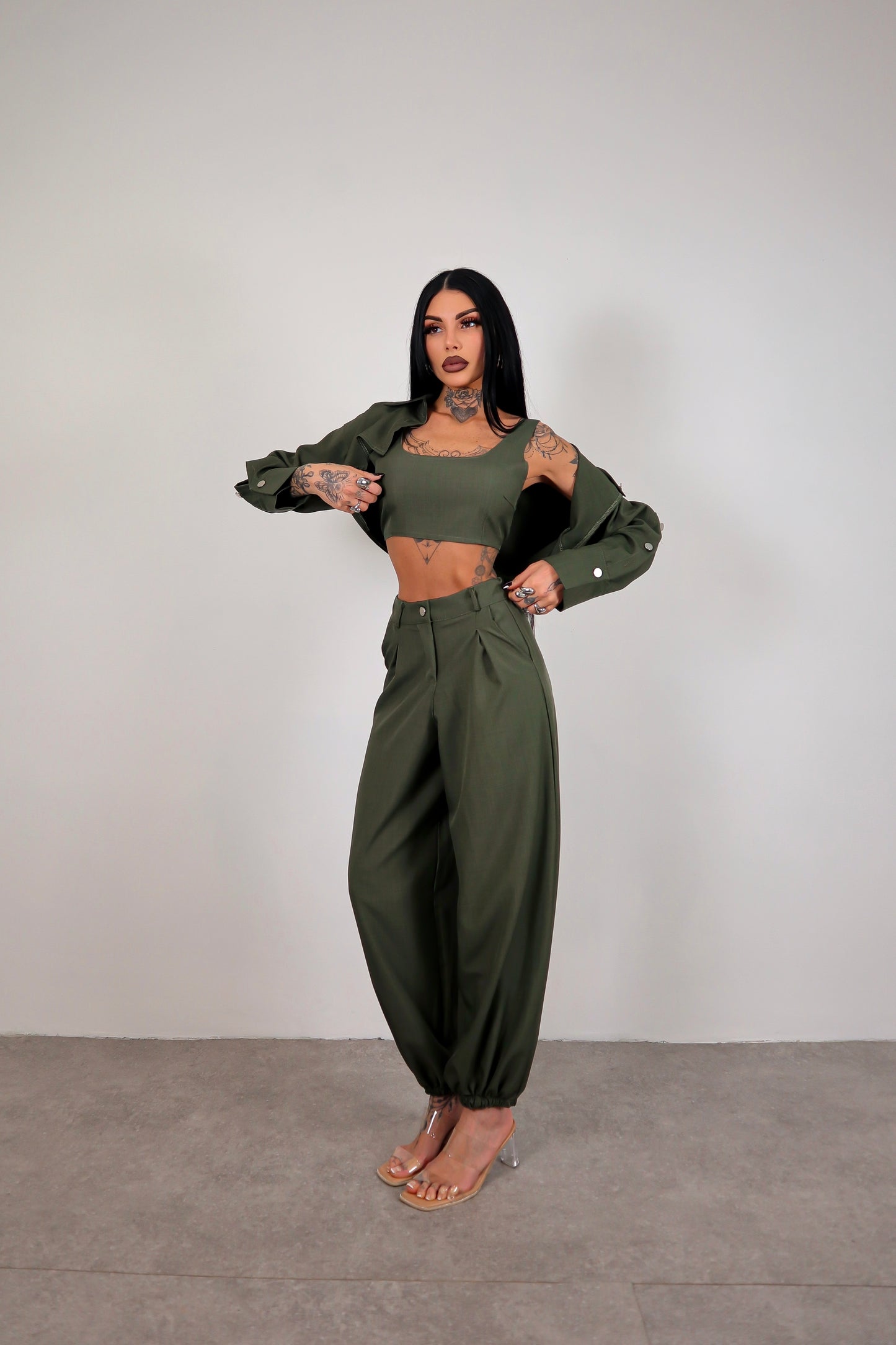 Completo tris Yolanda - Verde militare