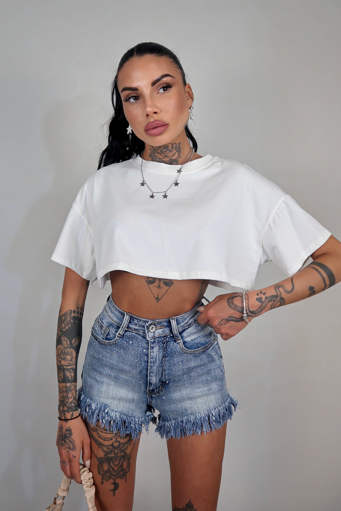 T-Shirt Over Crop - Bianco