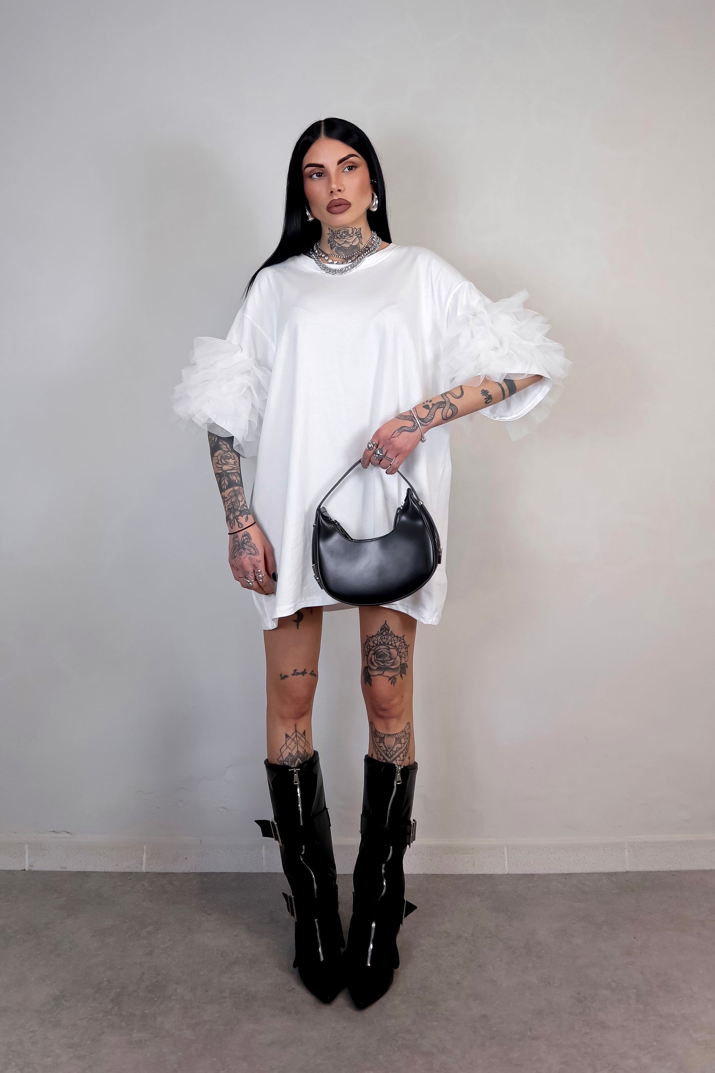 T-Shirt Oversize Fluffy - Bianco