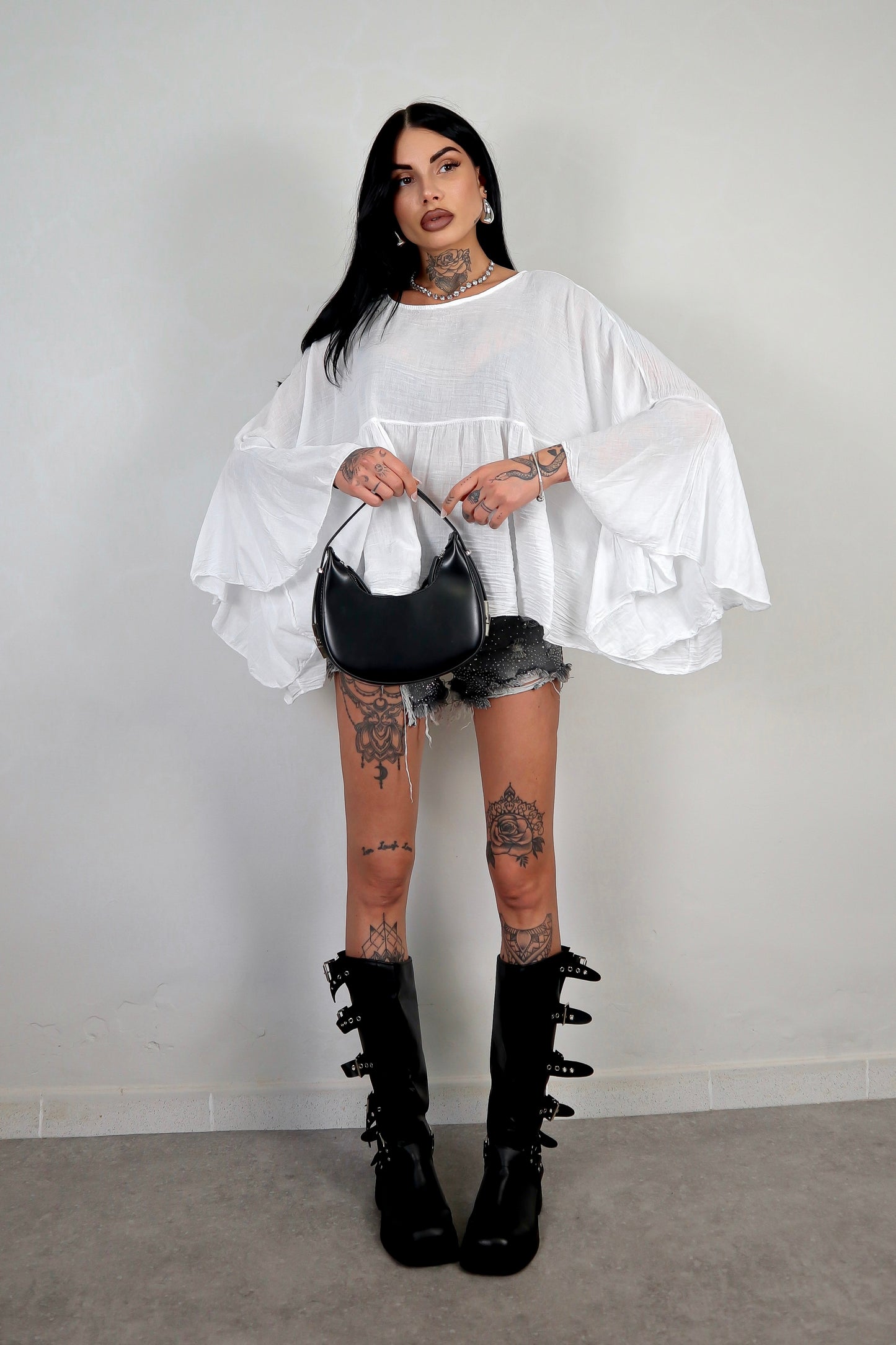 Blusa cotone Zahira - Bianco