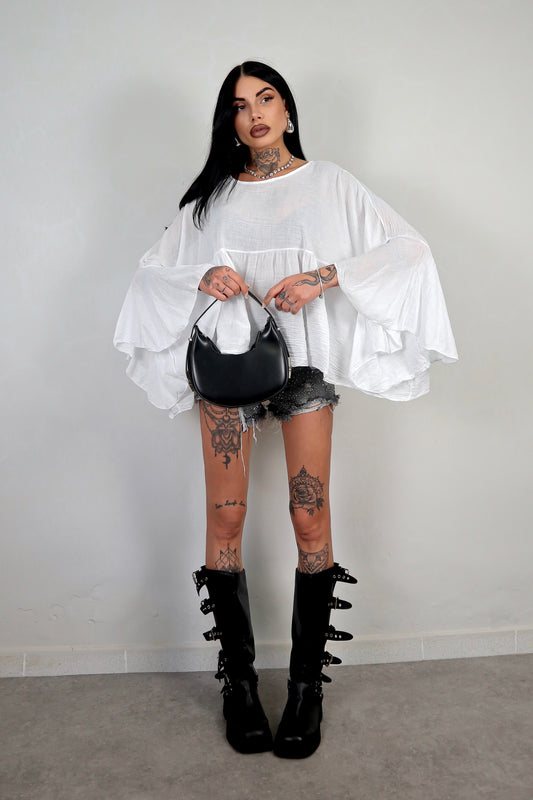Blusa cotone Zahira - Bianco