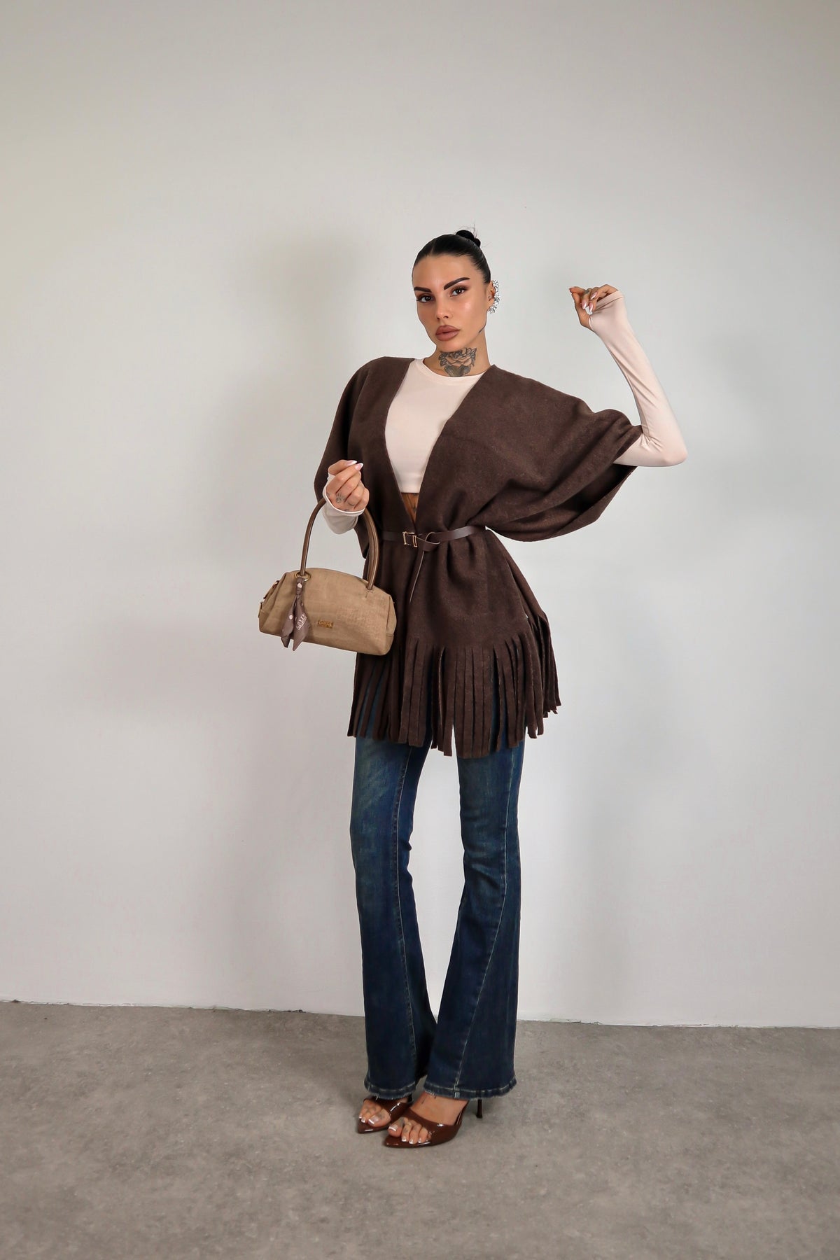 Poncho Indian - Marrone