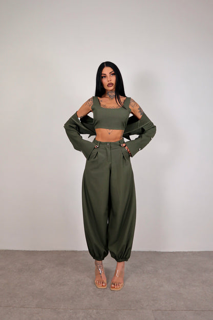 Completo tris Yolanda - Verde militare