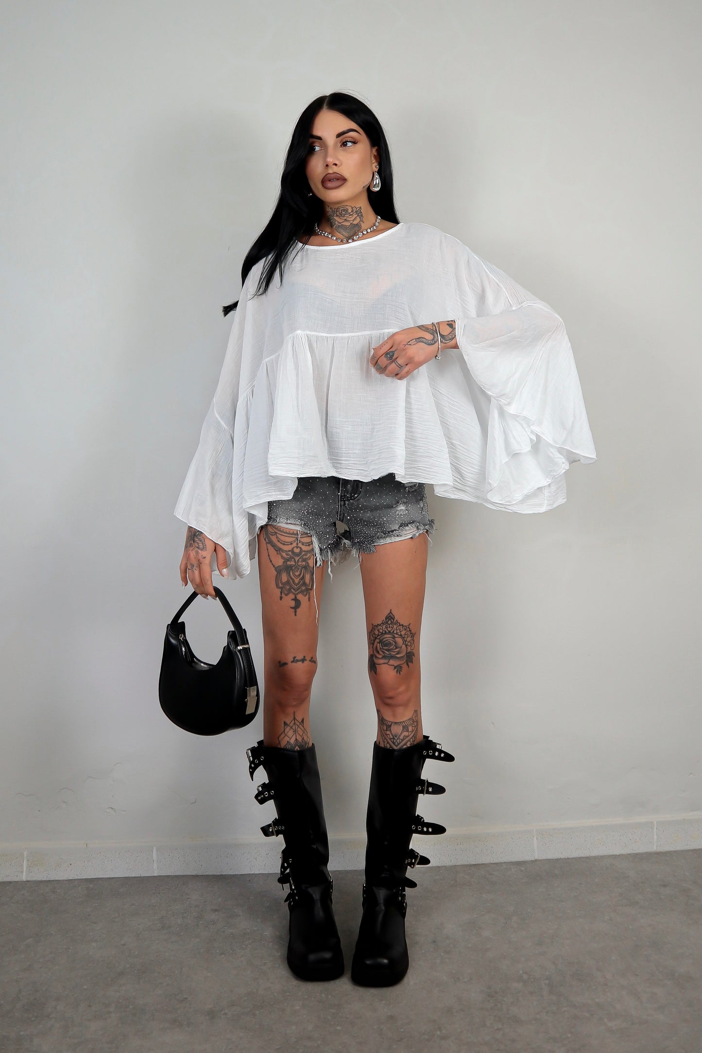 Blusa cotone Zahira - Bianco