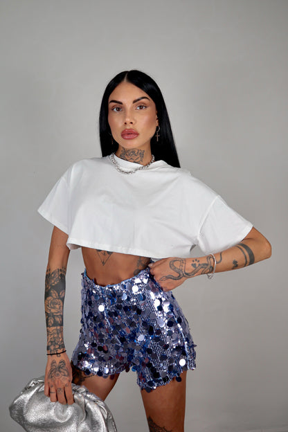 T-Shirt Over Crop - Bianco