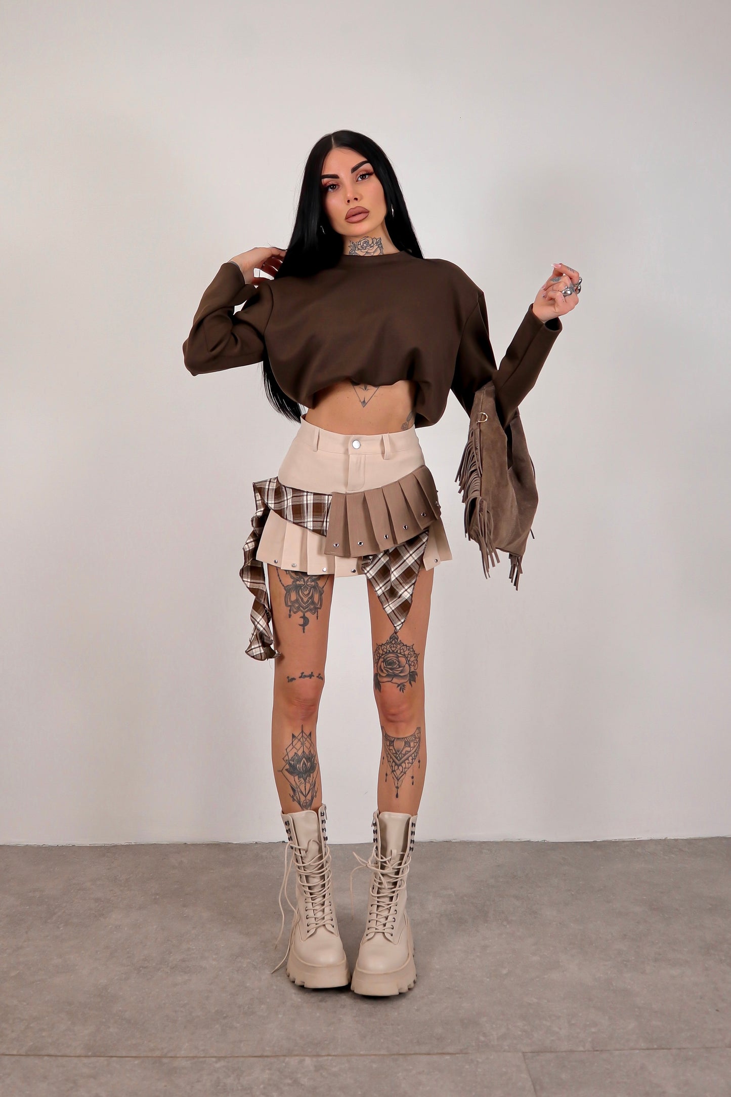 Panta gonna Tartan Greta - Beige