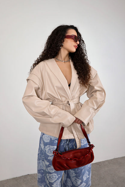 Giacca Ecopelle Mirabel - Beige