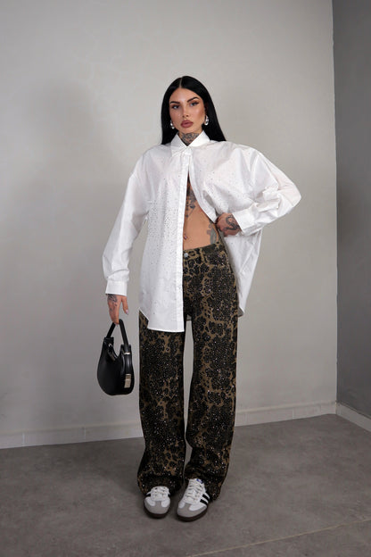 Jeans Maculato Strass