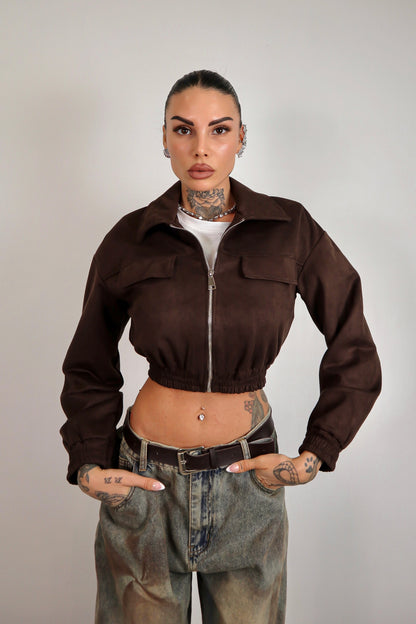 Bomber scamosciato Zahra - Marrone