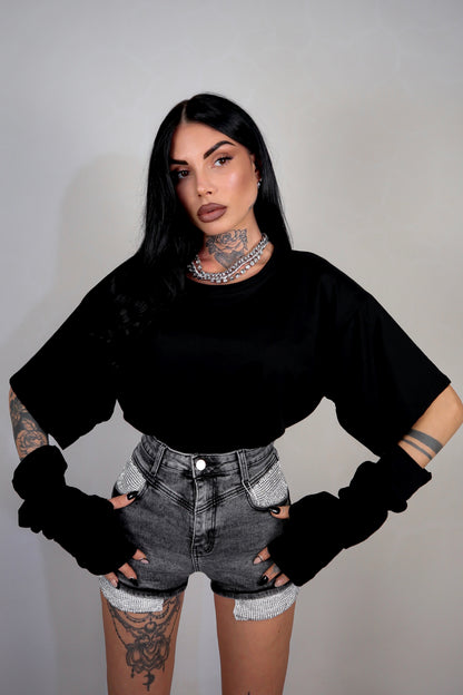 T-Shirt Manicotti - Nero
