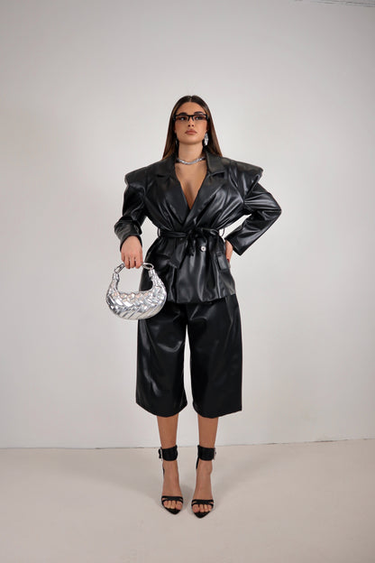 Giacca Ecopelle Alysia - Nero