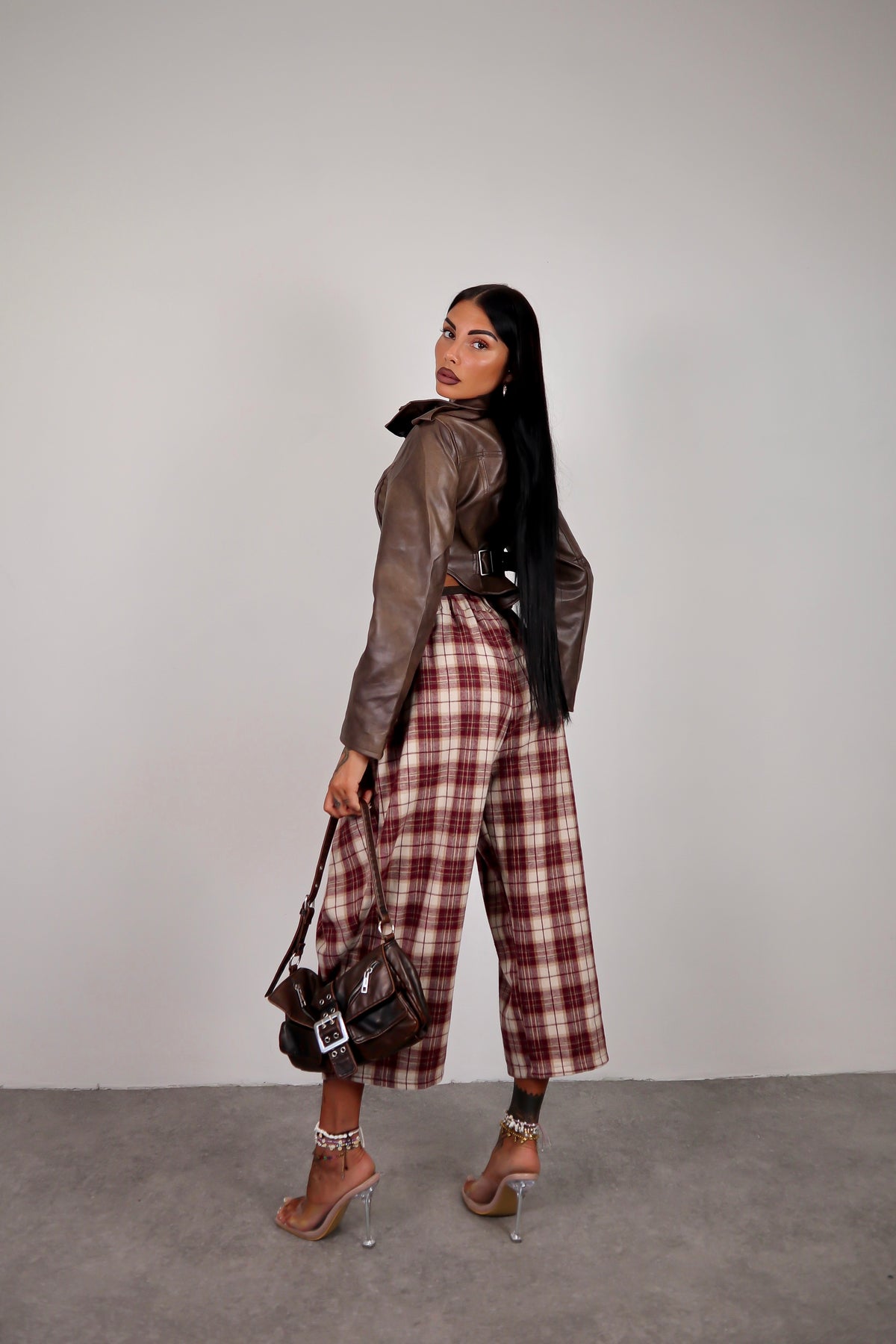 Pantalone tartan Harry - Bordeaux