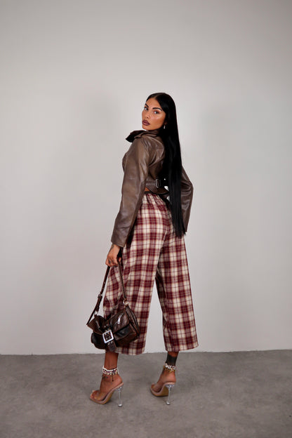 Pantalone tartan Harry - Bordeaux