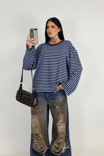 Maglia Lines - Azzurro/Marrone