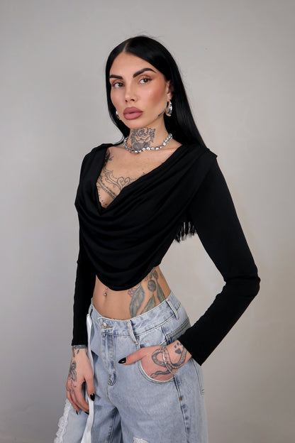 Maglia Crop Eliane - Nero