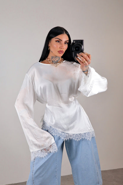 Maglia long sleeve Elegant - Bianco