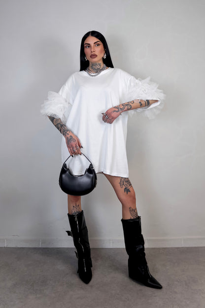 T-Shirt Oversize Fluffy - Bianco