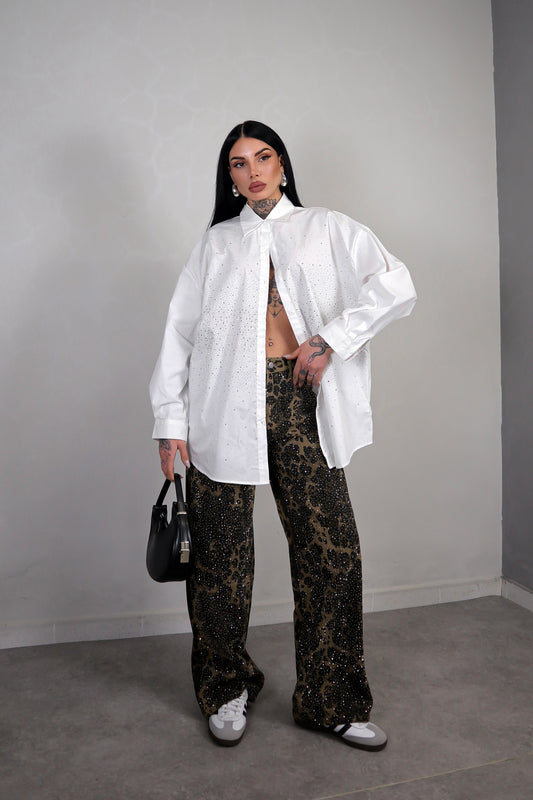 Jeans Maculato Strass