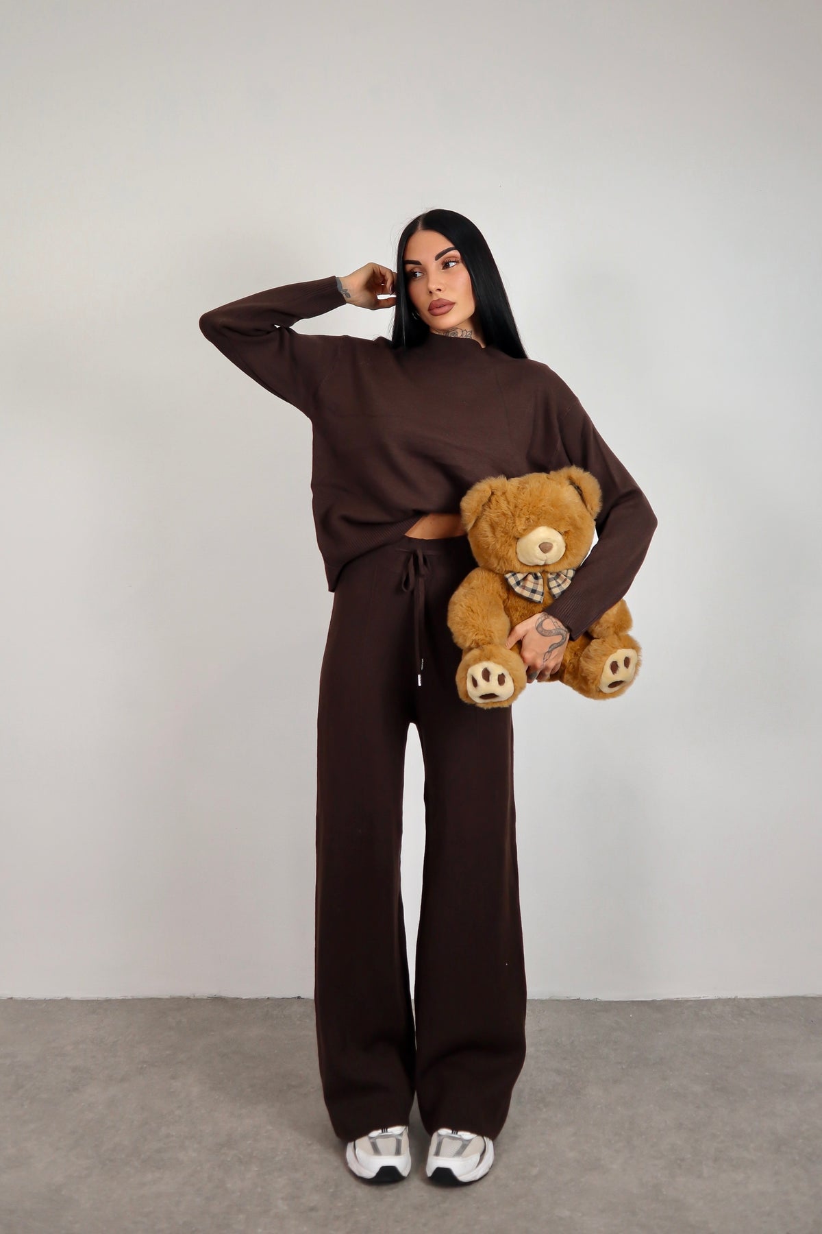 Completo in maglia Dania - Marrone