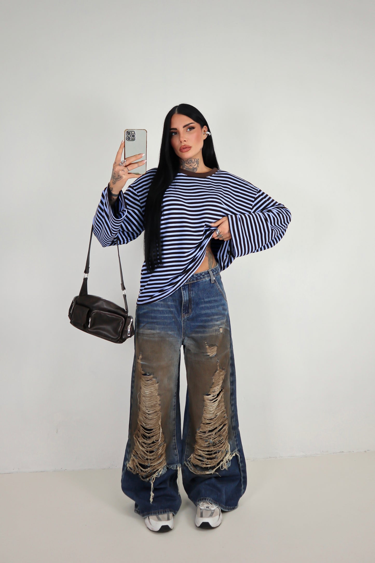 Maglia Lines - Azzurro/Marrone