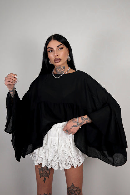 Blusa cotone Zahira - Nero