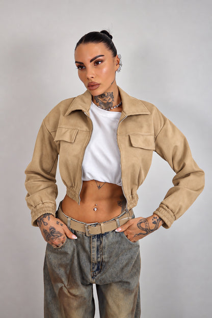 Bomber scamosciato Zahra - Beige