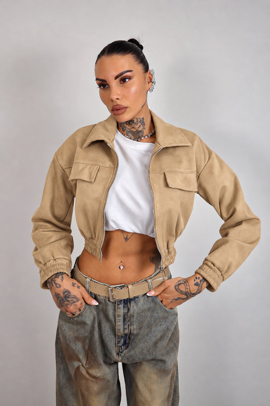 Bomber scamosciato Zahra - Beige