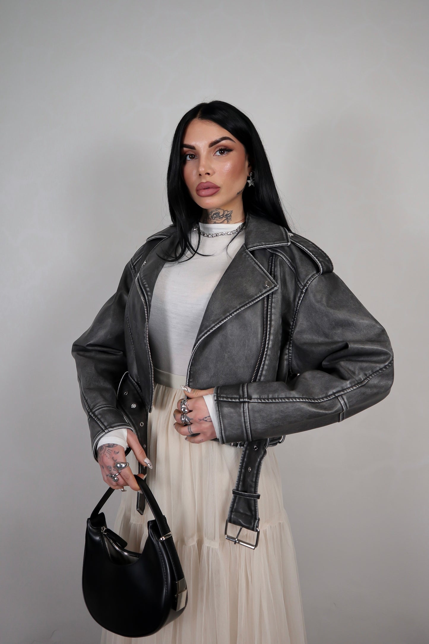 Giacca Ecopelle Biker
